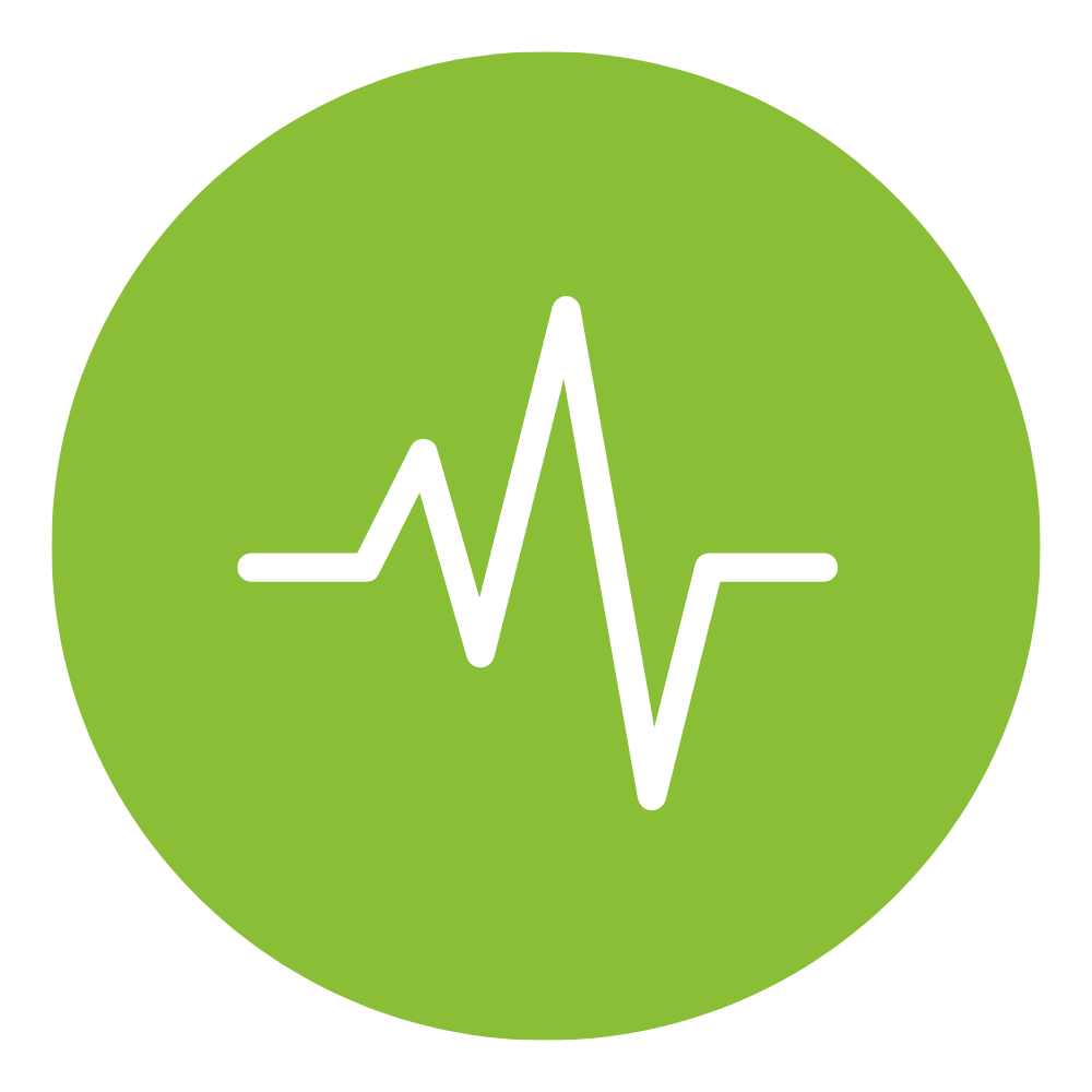 Icon representing golf cart battery diagnostics and performance testing