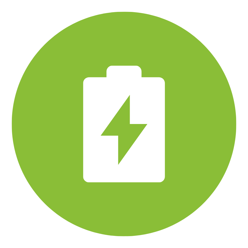Icon representing golf cart battery service and replacement