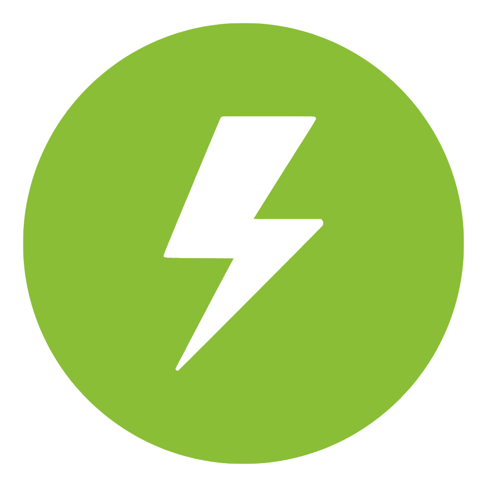 Icon representing lithium golf cart battery power and energy performance